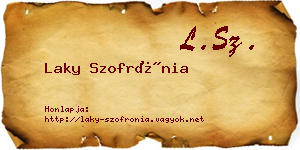 Laky Szofrónia névjegykártya